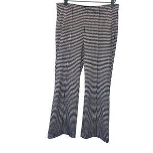 Eva Franco High Waist Hounds Tooth Print Ladies Size MED pants flare leg